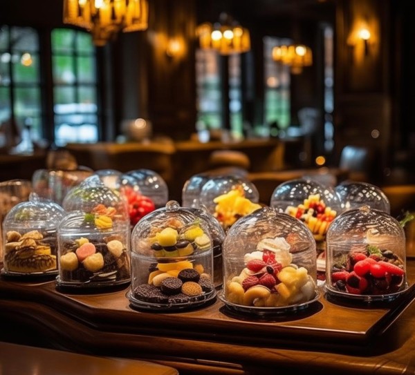 从安全到仪式感的餐后零食体验，适合餐饮店环境。