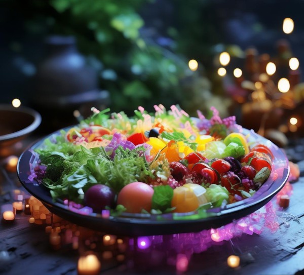 治愈之光的像素风轻食餐